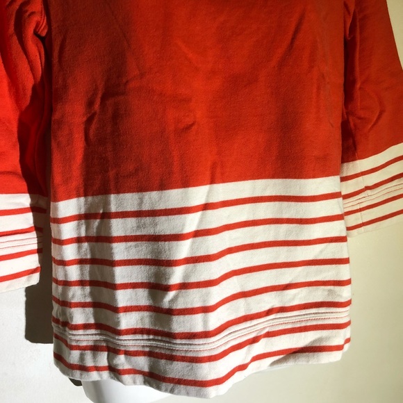 J crew blk lbl szXS orng-red/wht stripe sweatshirt - Picture 4 of 7